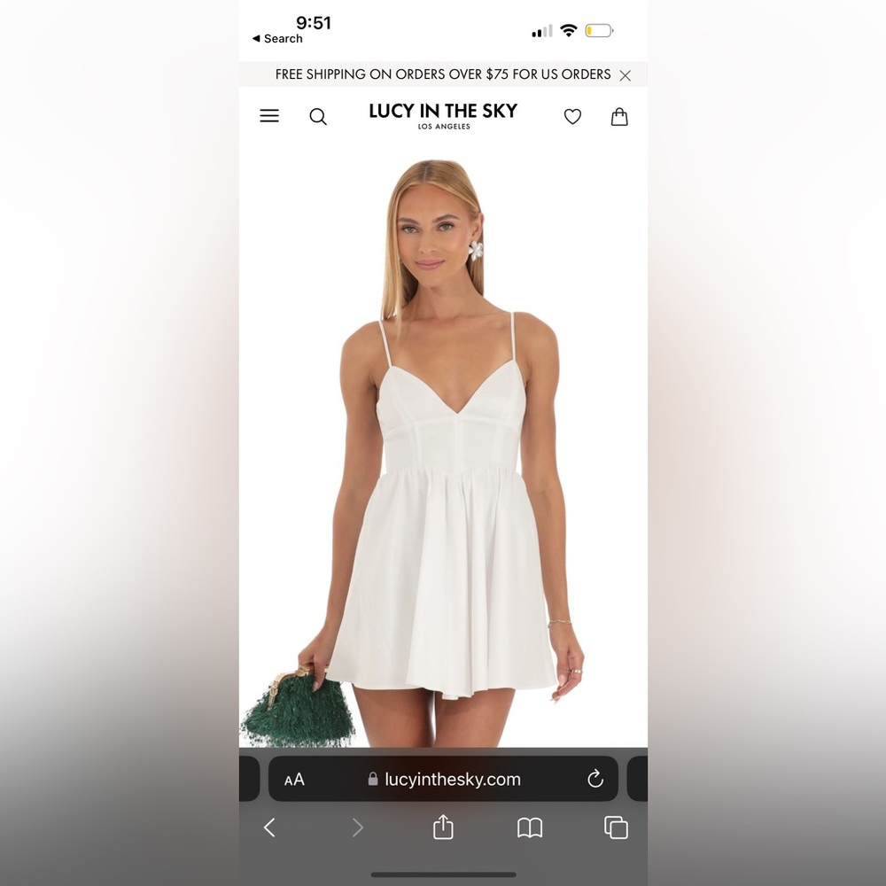 LUCYINTHESKY Anika Corset Fit and Flare Dress in White XXS | Graduation Dress